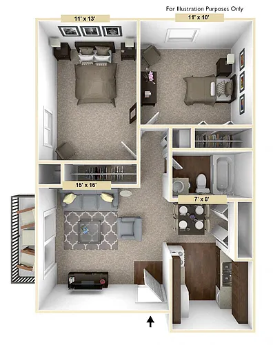 Floor plan Two Bedroom Timberland