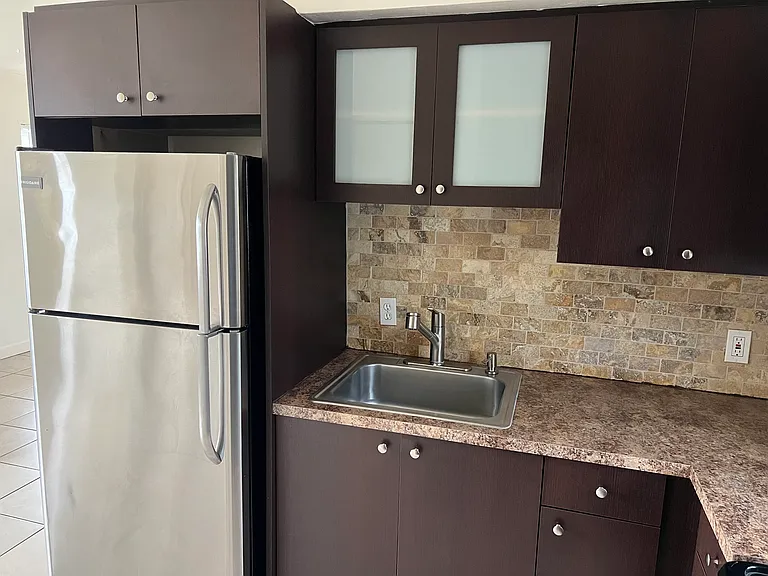 Kitchen with stainless steel appliances