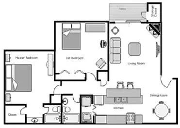 Floor plan 2 Bedroom D