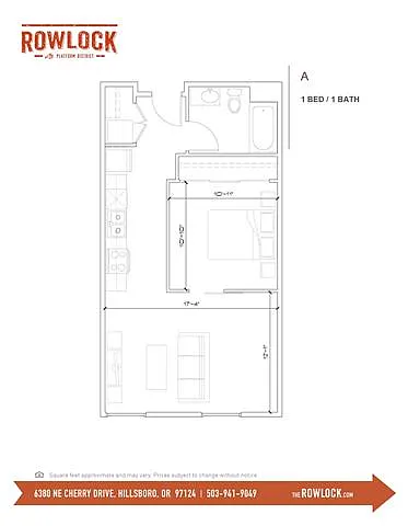 Floor plan 1X1 U
