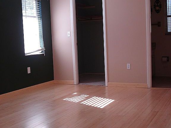 Bamboo floor in master bedroom.
