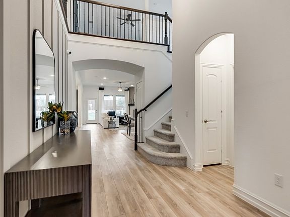 Two-story ceilings at entry into home