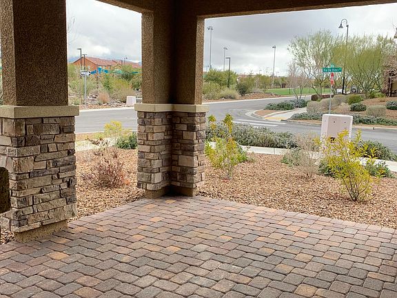 Large front patio with pavers