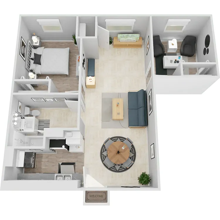 Floor plan One Bed Plus Den