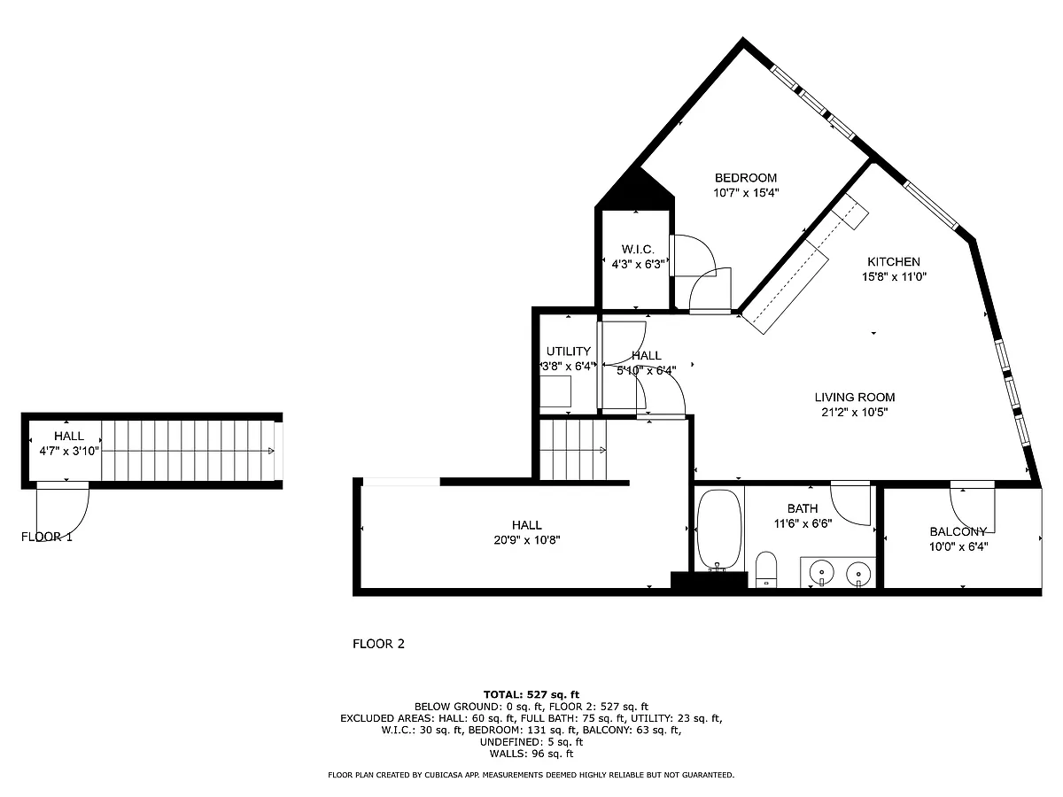 Floor plan 1-Bed 1-Bath