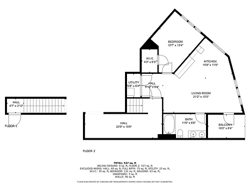 Floor plan 1-Bed 1-Bath
