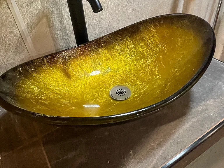 Basement bath sink