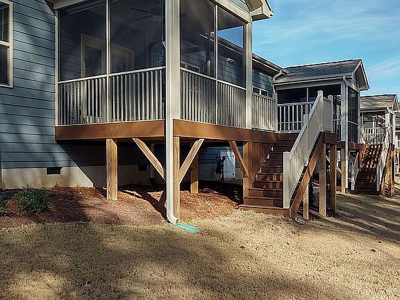 Screened and open porch