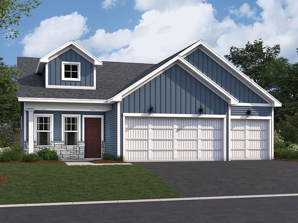 Dawson Elevation D Stone 3-Car