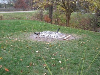 sit outside on a summer evening with the fire pit and view to the lake.