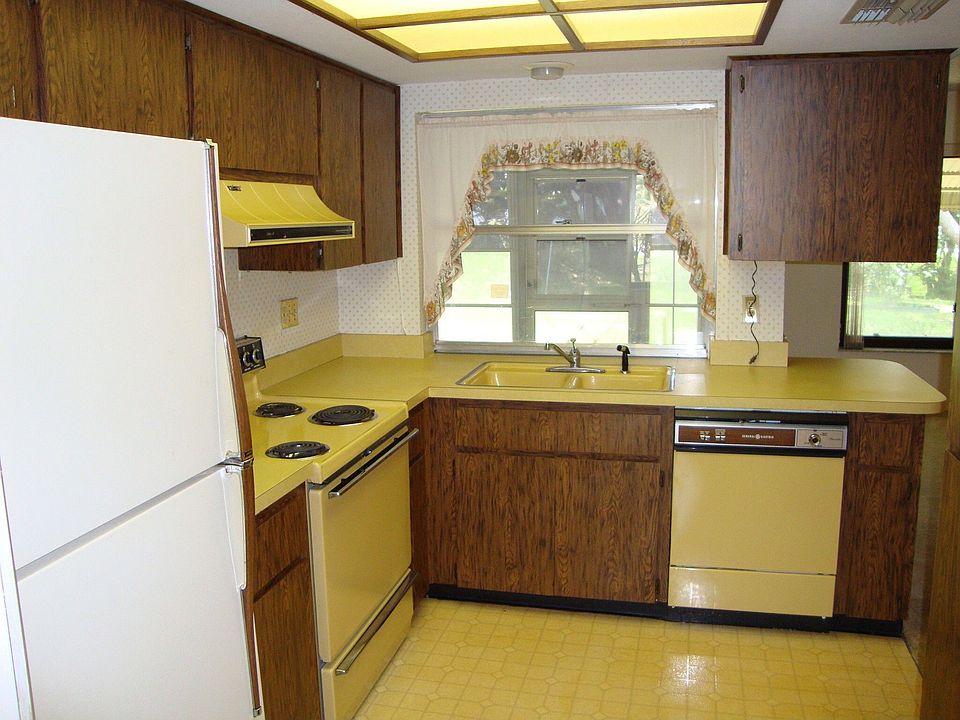 Kitchen with pass through to porch