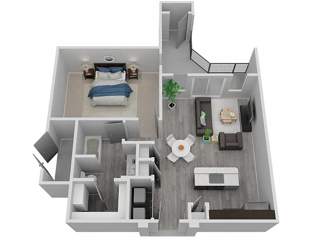 Floor plan Pearl - 1x1 (lv-A4)