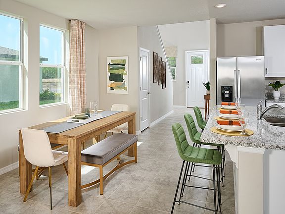 Dining area in Yellowstone model in Salt Meadows in Parrish.