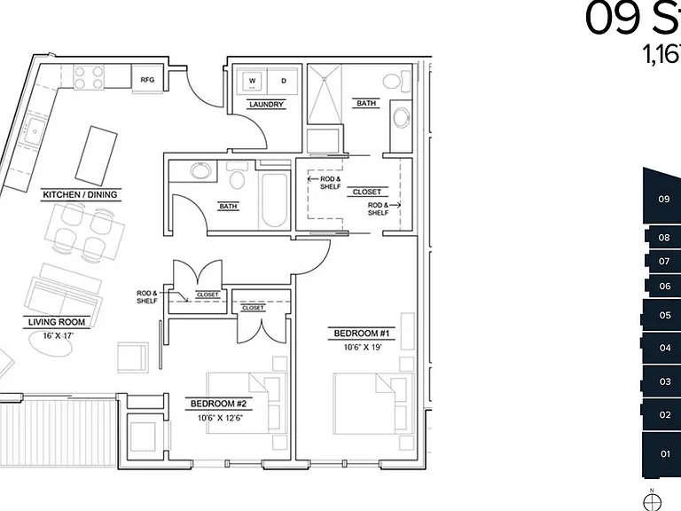 2Bed 2Bath - 1167 Sq Ft 2Bed 2Bath - 1167 Sq Ft