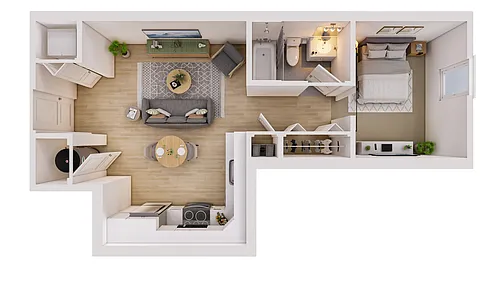 Floor plan HUB-1x1