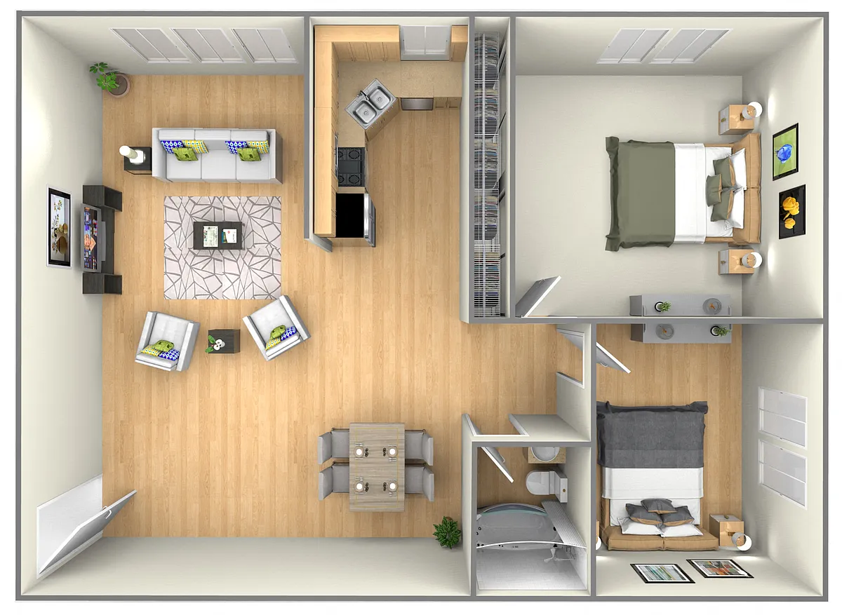 Floor plan Parc West 2 Bedroom RENOVATED