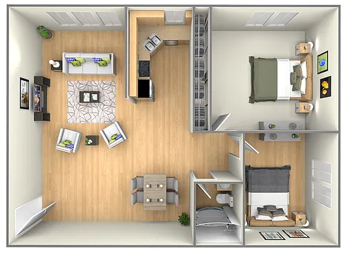 Floor plan Parc West 2 Bedroom RENOVATED