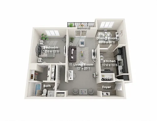 Floor plan One Bedroom