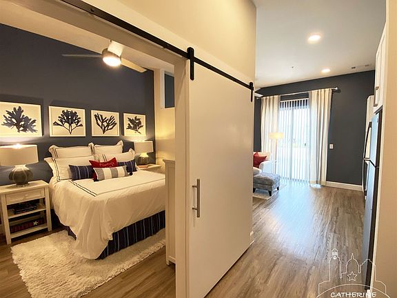 One Bedroom Model with Sliding Barn Door for Privacy