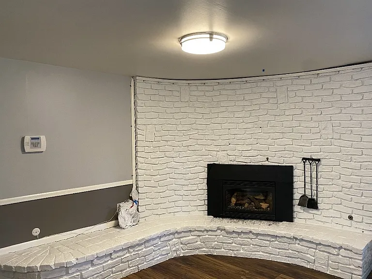 Living room in walk out basement