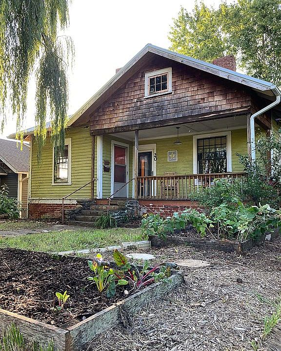 Street view with raised beds