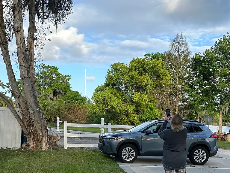 Viewing Artemis 2 NASA launch from our parking lot.