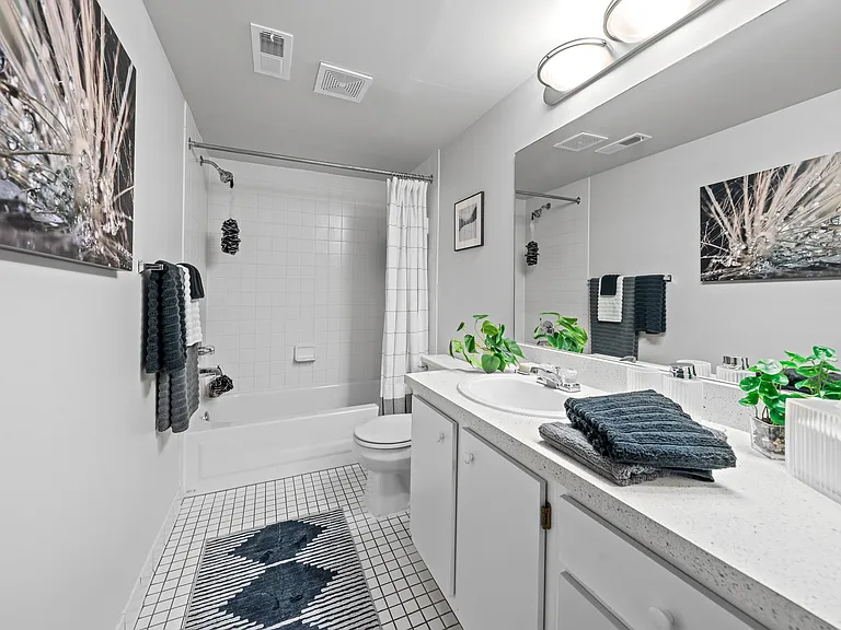 Posh bathroom at Dover Hills Apartments in Kalamazoo