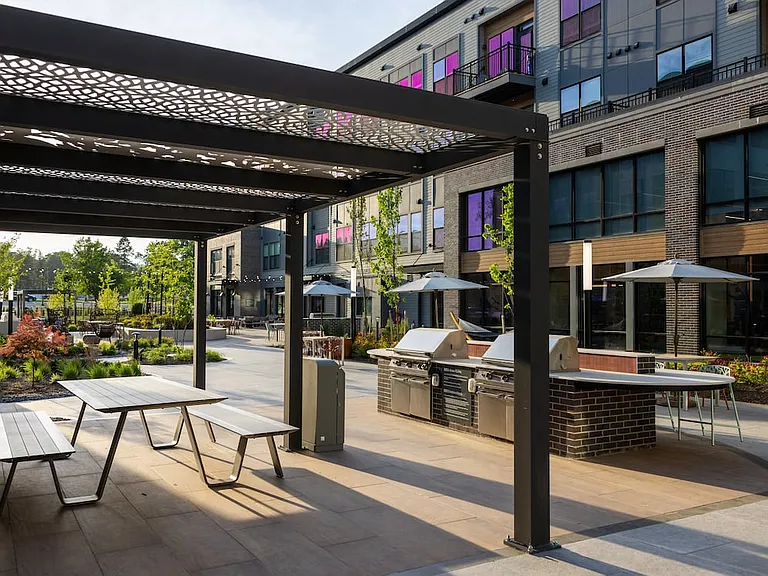 3 Campus courtyard with BBQ grills