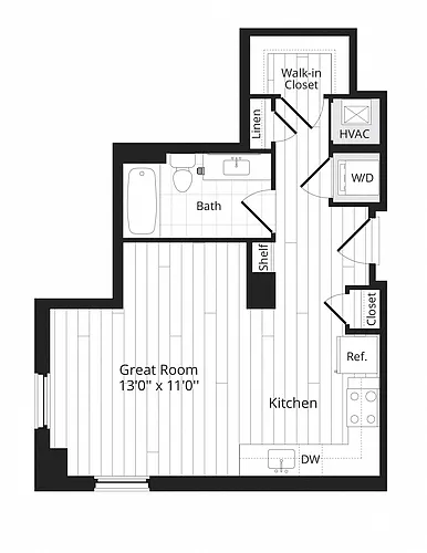 Floor plan Studio 0A
