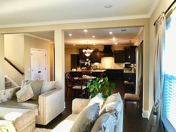 Great room view of kitchen