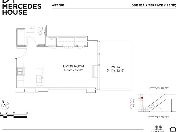 2nd image of 550 W 54th St #561