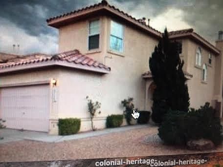 Front of home with entrance sidewalk. Home is on cul du sac