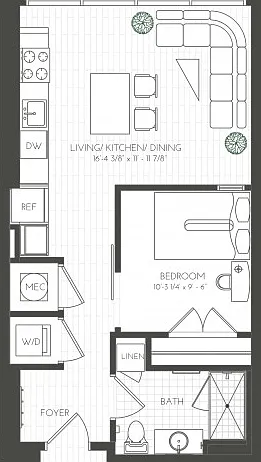 One Bedroom without Balcony One Bedroom without Balcony