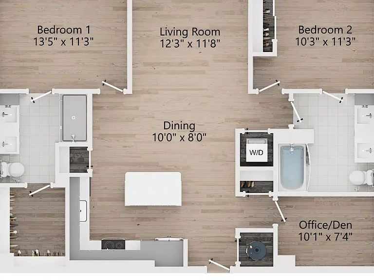 B6 | 2 Bedroom 2 Bath | 1238 sq ft | The Westerly Apartments in Millcreek, UT B6 | 2 Bedroom 2 Bath | 1238 sq ft | The Westerly Apartments in Millcreek, UT
