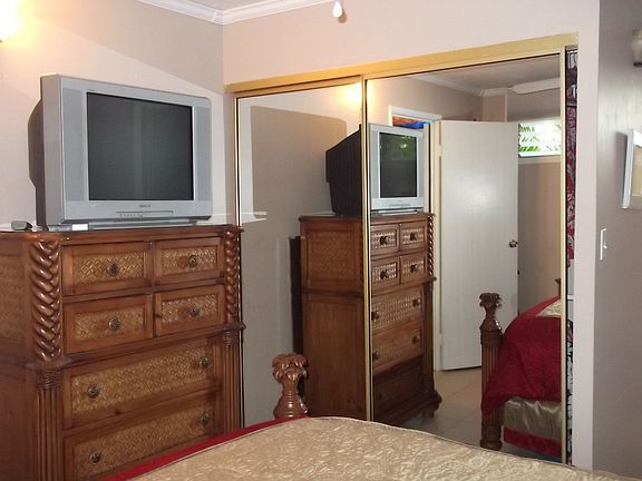 Large mirrored closet in the bedroom