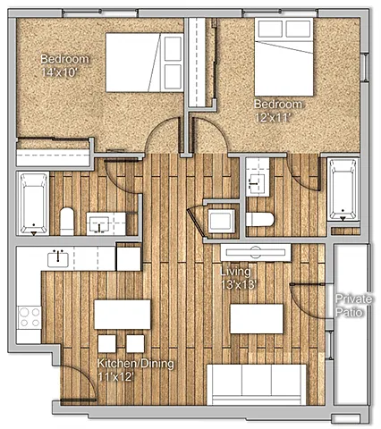 Floor plan 2x2D