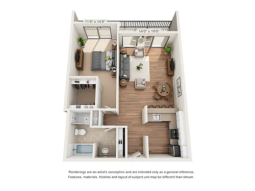 Floor plan One Bedroom