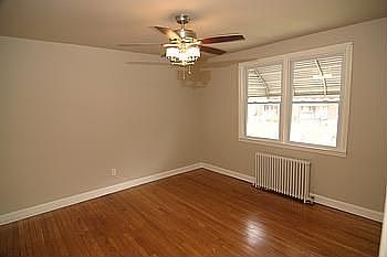 Master Bedroom with Ceiling Fan and New Windows