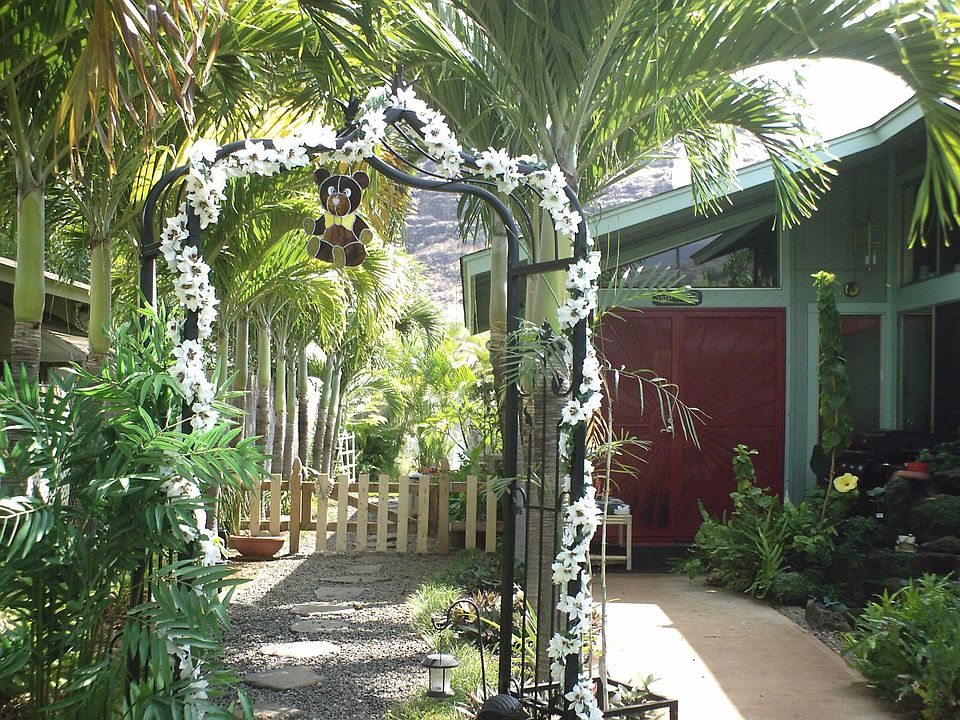 Lighted path to back