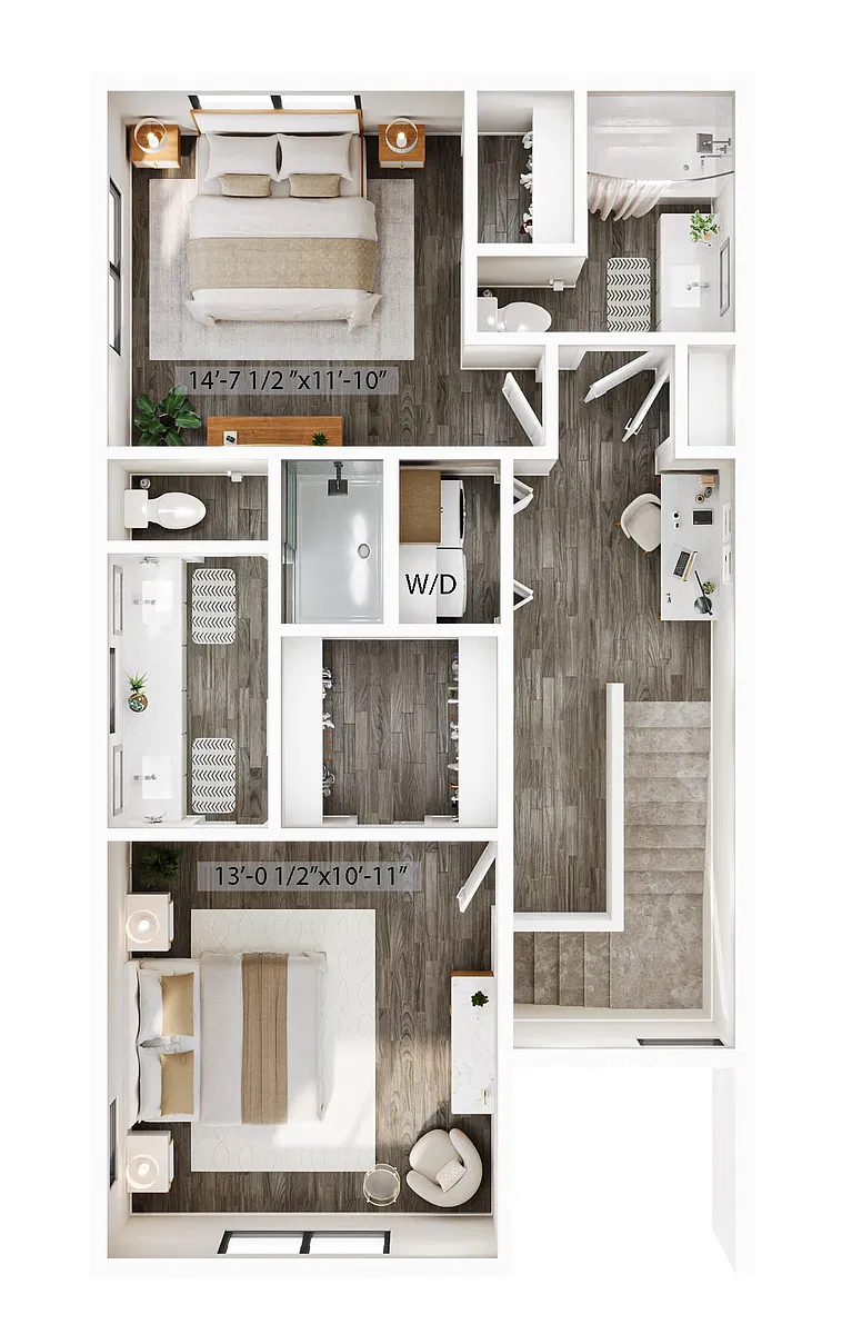 Floor plan B6 - Three Story Townhouse - Attached Garage