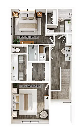 Floor plan B6 - Three Story Townhouse - Attached Garage