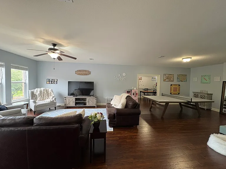 Terrace Level Family Room and adjacent bonus room.