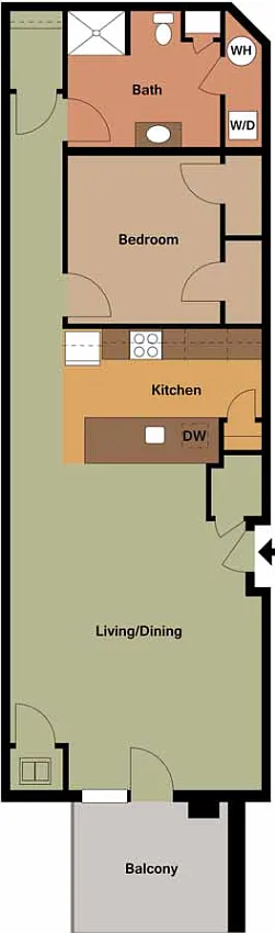 Floor plan 1 Bedroom Loft