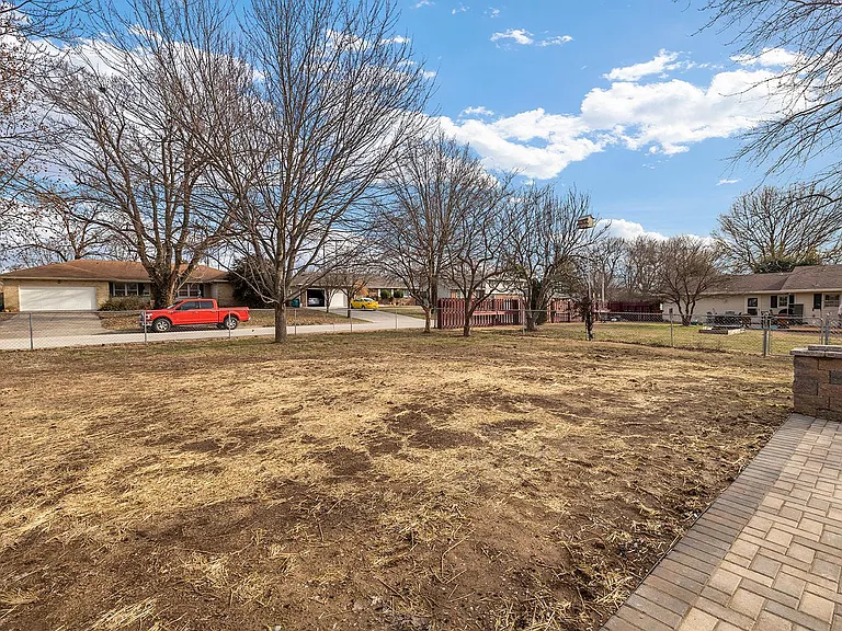 fenced yard