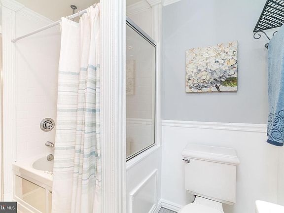 1 of 2 full bathrooms. This one has a jetted tub.