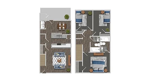 Floor plan 3 Bedroom A - Tax Credit 60% AMI