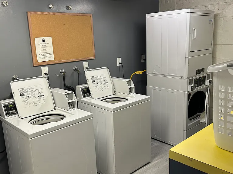 Shared coined laundry room