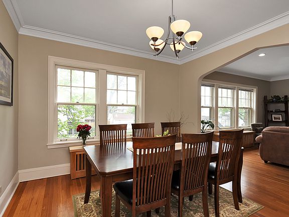 Well-lit dining room