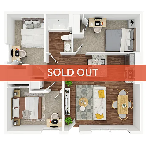 Floor plan 3BR/1BA