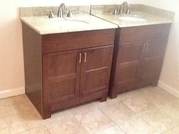 Main bathroom with double sink